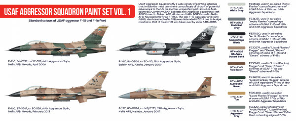 Hataka HTK-AS29 USAF Aggressor Squadron paint set vol. 1 (8x17ml)