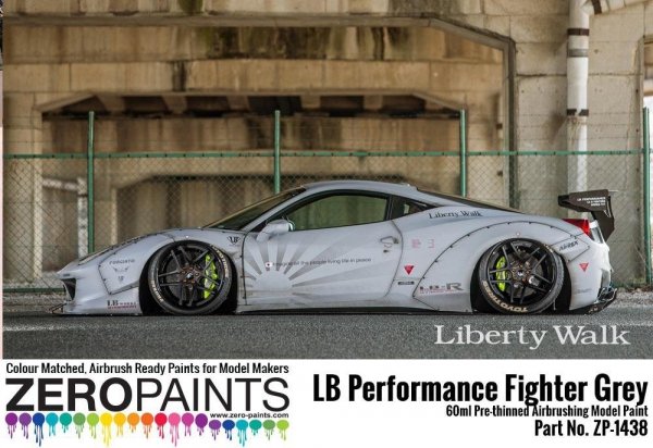 Zero Paints ZP-1438 - LB Performance Zero Fighter (Combat Style) Grey Paint (LB Works Ferrari 458, Lamborghini Aventador, Murciéelago) 60ml
