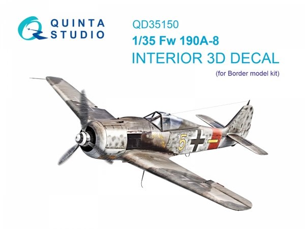 Quinta Studio QD35150 Fw 190A-8 interior 3D decals Border Model 1/35