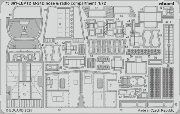 Eduard 73861 B-24D nose &amp; radio compartment AIRFIX 1/72