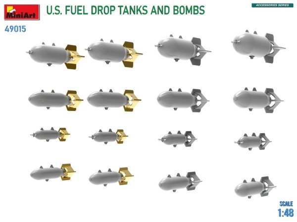 MiniArt 49015 U.S. FUEL DROP TANKS AND BOMBS 1/48
