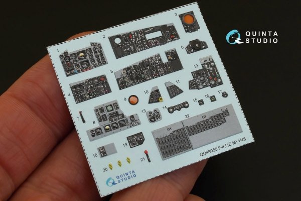 Quinta Studio QD48055 F-4J 3D-Printed &amp; coloured Interior on decal paper (for ZM SWS kit) 1/48