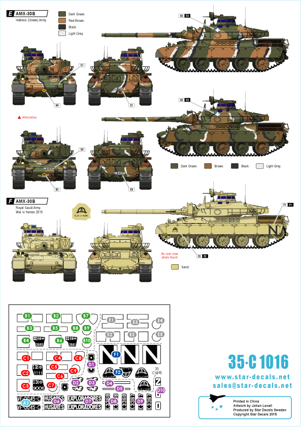 Star Decals 35-C1016 International AMX-30 B and B2 1/35