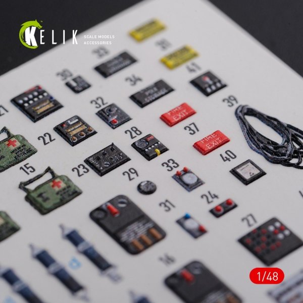 KELIK K48093 CH-47F interior 3D decals for Italeri kit 1/48