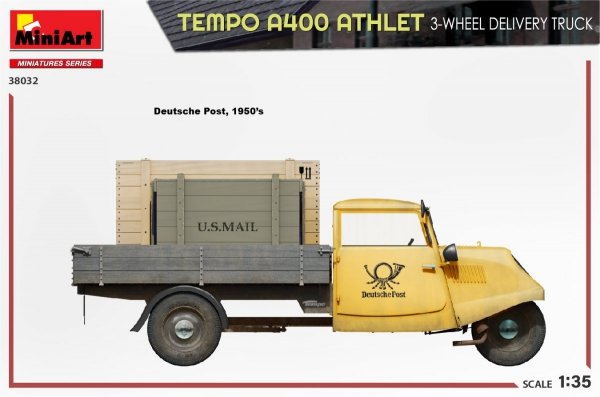 MiniArt 38032 TEMPO A400 ATHLET 3-WHEEL DELIVERY TRUCK 1/35
