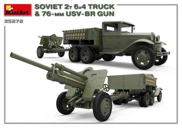 MiniArt 35272 SOVIET 2T 6X4 TRUCK &amp; 76-mm USV-BR GUN 1/35