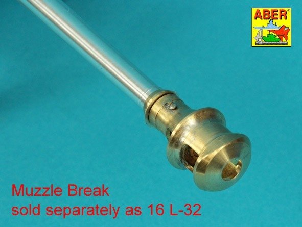 Aber 16l-29 Barrel for the Pak 40 anti-tank gun without muzzle brake / Lufa do armaty p/panc Pak 40 bez hamulca wylotowego 1/16