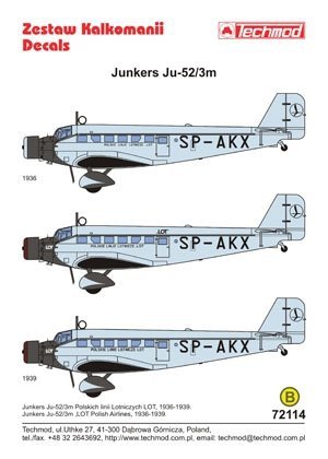 Techmod 72114 - Junkers Ju 52/3m (1:72)