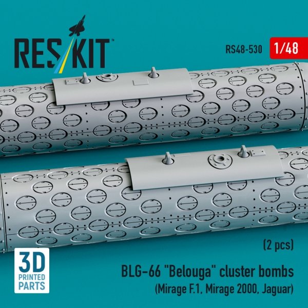 RESKIT RS48-0530 BLG-66 &quot;Belouga&quot; cluster bombs (2 pcs) (3D Printed) 1/48