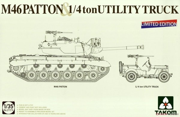 Takom 2117X M46 Patton &amp; 1/4 ton Utility Truck 1/35