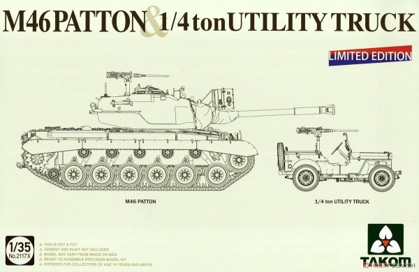 Takom 2117X M46 Patton &amp; 1/4 ton Utility Truck 1/35