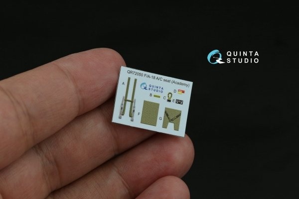 Quinta Studio QD72076 F/A-18A/C early 3D-Printed &amp; coloured Interior on decal paper (Academy) 1/72