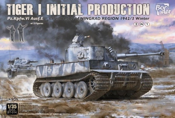 Border Model BT-014 Tiger I Initial Production s.Pz.Abt.502 Leningrad Region 1942/43 Winter 1/35