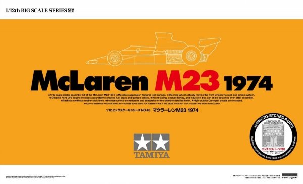 Tamiya 12045 McLaren M23 1974 w/Photo Etched Parts (1:12)