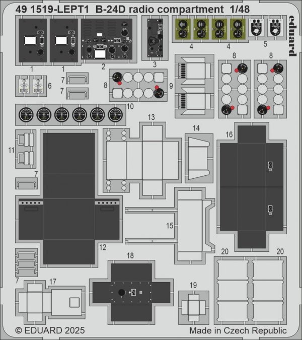 Eduard 491519 B-24D radio compartment HOBBY BOSS 1/48