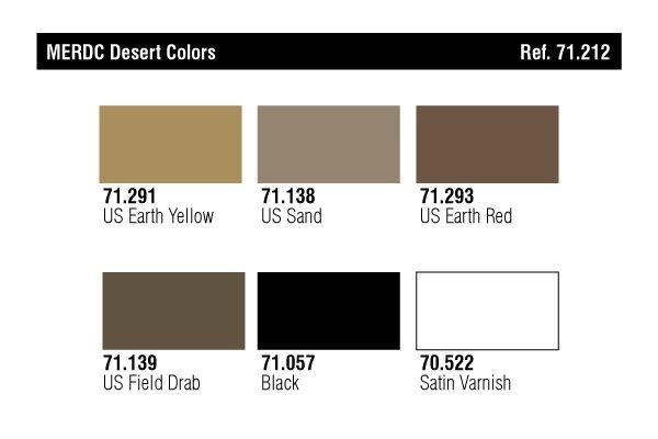 Vallejo 71212 US MERDC Desert Colors (6x17ml)
