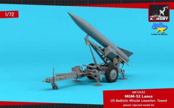 Armory Models 72432 MGM-52 Lance, US Tactical Ballistic Surface-to-Surface Missile on towed launcher 1/72