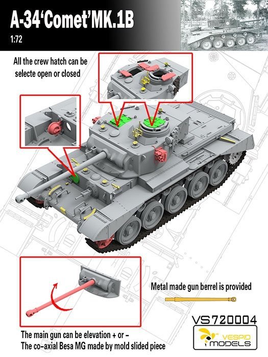 Vespid Models VS720004 A-34 Comet MK.1B 1/72