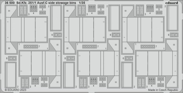 Eduard 36500 Sd. Kfz. 251/1 Ausf. C side stowage bins ACADEMY 1/35