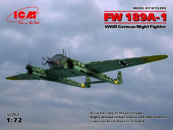 ICM 72293 FW 189A-1, WWII German Night Fighter (1:72)