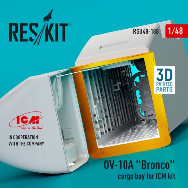 RESKIT RSU48-0188 OV-10A &quot;Bronco&quot; cargo bay for ICM kit (3D Printed) 1/48