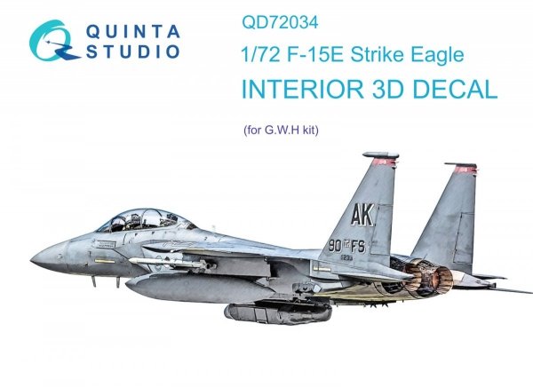 Quinta Studio QD72034 F-15E 3D-Printed &amp; coloured Interior on decal paper (GWH) 1/72