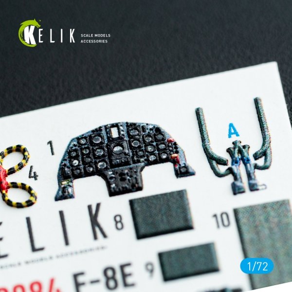 Kelik K72084 F-8E Crusader - interior 3D decals for Academy kit (1/72)