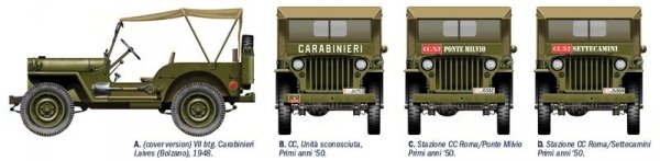 Italeri 6355 WILLYS JEEP 1/4 TON 4X4 ARMA DEI CARABINIERI 1/24