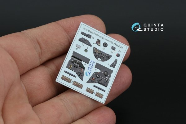 Quinta Studio QD72154 Typhoon Mk.1B Late 3D-Printed coloured Interior on decal paper (Airfix) 1/72