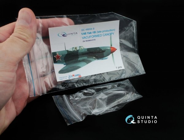 Quinta Studio QC48004-S Yak-1B vacuformed clear canopy 1 pcs (for Modelsvit kit) 1/48