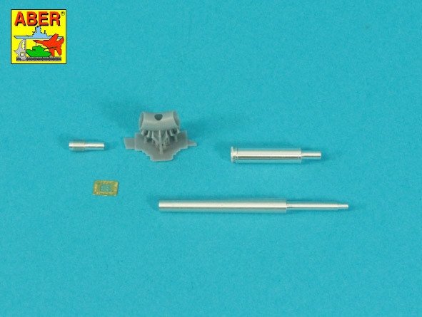Aber 35L-359 90 mm M-36 Barrel with Y-Shaped Muzzle Brake with Mantlet Cover for M47 Patton / Lufa z hamulcem o kształcie Y do czołgu M47 Patton z pokrowcem na jarzmo (Tamiya) 1/35