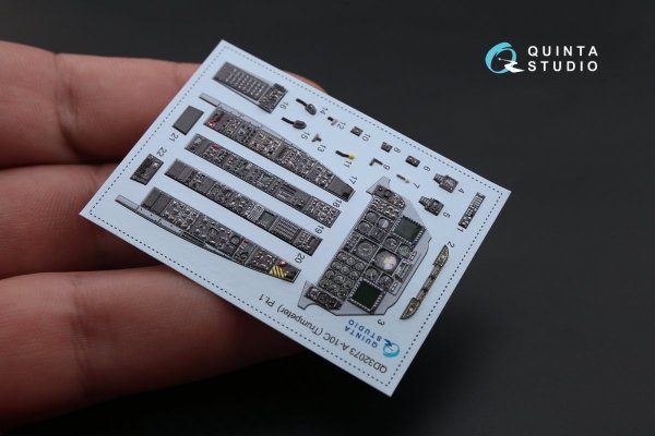 Quinta Studio QD32073 A-10C 3D-Printed &amp; coloured Interior on decal paper (for Trumpeter kit) 1/32