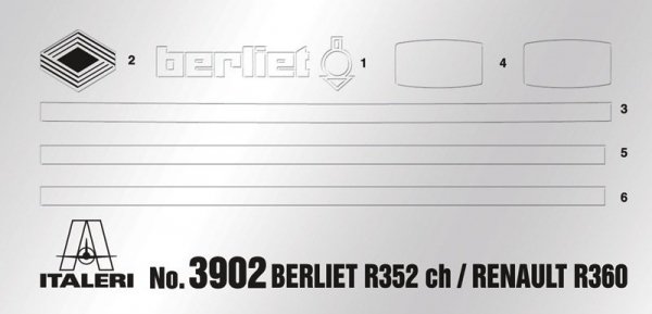 Italeri 3902 BERLIET R352ch RENAULT R360 (1:24)