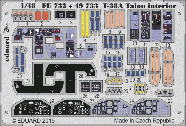 Eduard FE733 T-38A Talon interior 1/48 WOLFPACK