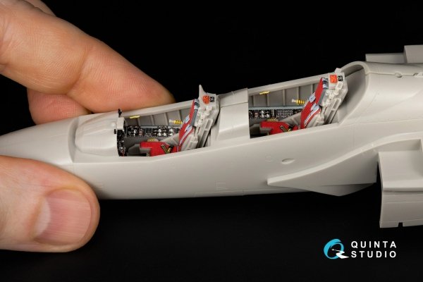 Quinta Studio QD+48349 Kawasaki T-4 3D-Printed &amp; coloured Interior on decal paper (Hasegawa) (with 3D-printed resin parts) 1/48
