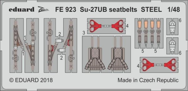 Eduard FE923 Su-27UB seatbelts STEEL HOBBY BOSS 1/48