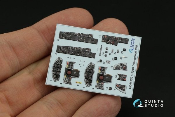 Quinta Studio QD48150 F-104S 3D-Printed &amp; coloured Interior on decal paper (Hasegawa) 1/48