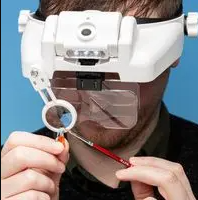 Lightcraft LC1769USB Professional LED Headband Magnifier With Bi-Plate Magnification Loupe / Szkło powiększające, czołowe, Pro LED, 1x 13x
