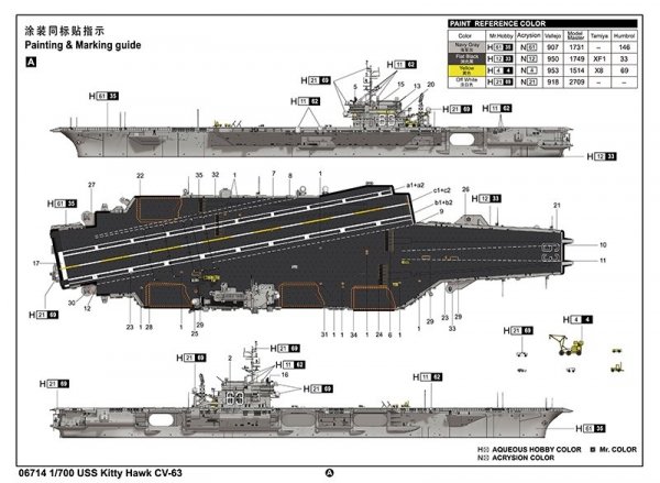 Trumpeter 06714 USS Kitty Hawk CV-63 1/700