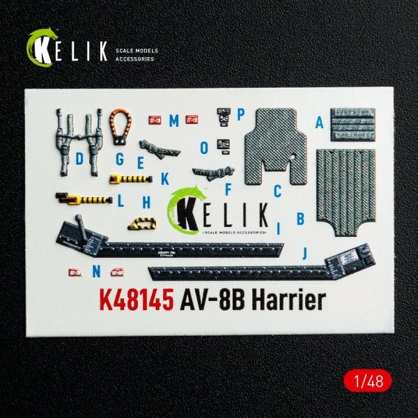 Kelik K48145 AV-8B Harrier - interior 3D decals for Hasegawa kit (1/48)