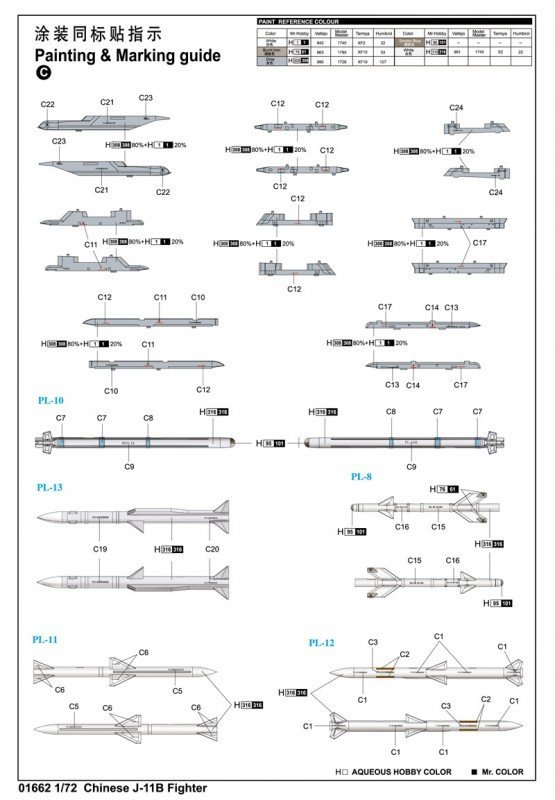 Trumpeter 01662 Chinese J-11B (1:72)