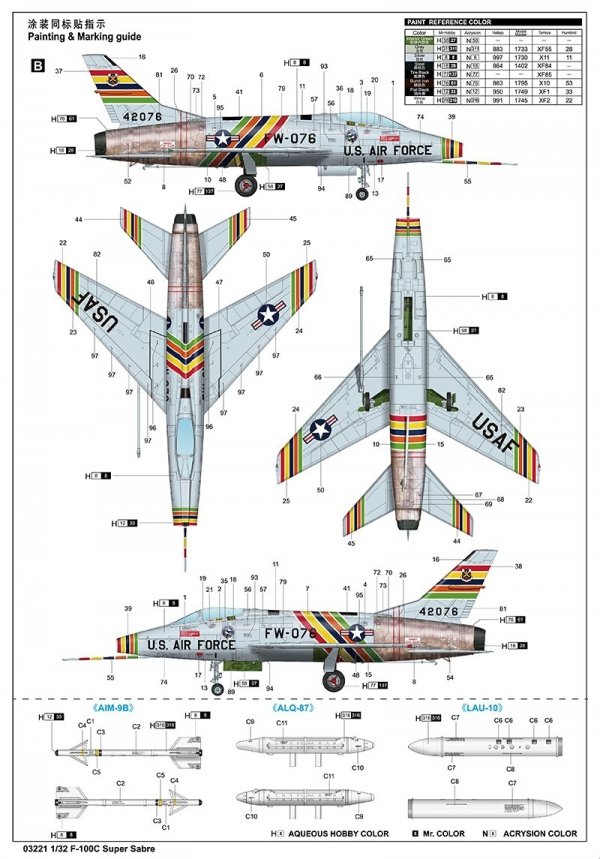 Trumpeter 03221 F-100C Super Sabre 1/32