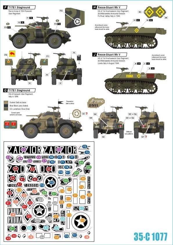 Star Decals 35-C1077 Polish Tanks in Italy # 1 1/35