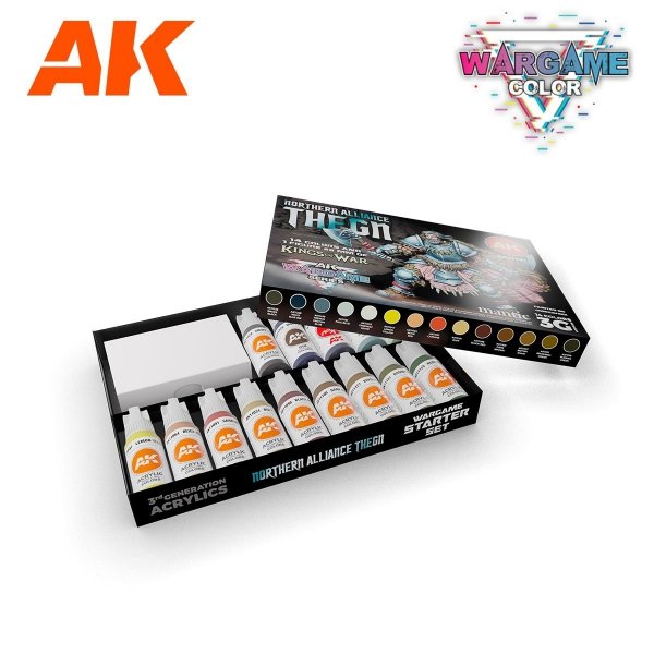 AK Interactive AK11771 NORTHERN ALLIANCE THEGN – WARGAME STARTER SET – 14 COLORS &amp; 1 FIGURE