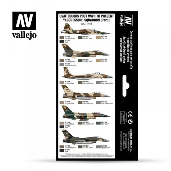 Vallejo 71616 USAF colors post WWII to present Aggressor Squadron Part I 8x17ml