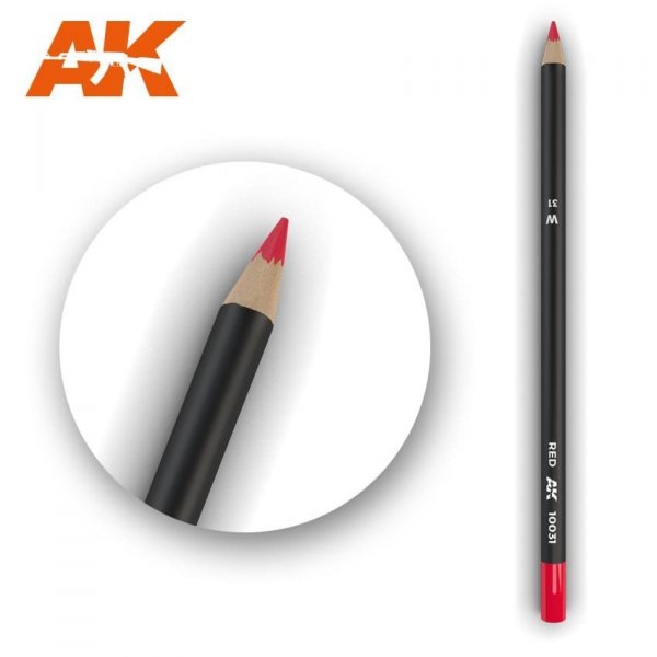 AK Interactive AK10031 Watercolor Pencil RED