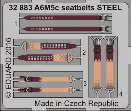 Eduard 32883 A6M5c seatbelts STEEL HASEGAWA 1/32