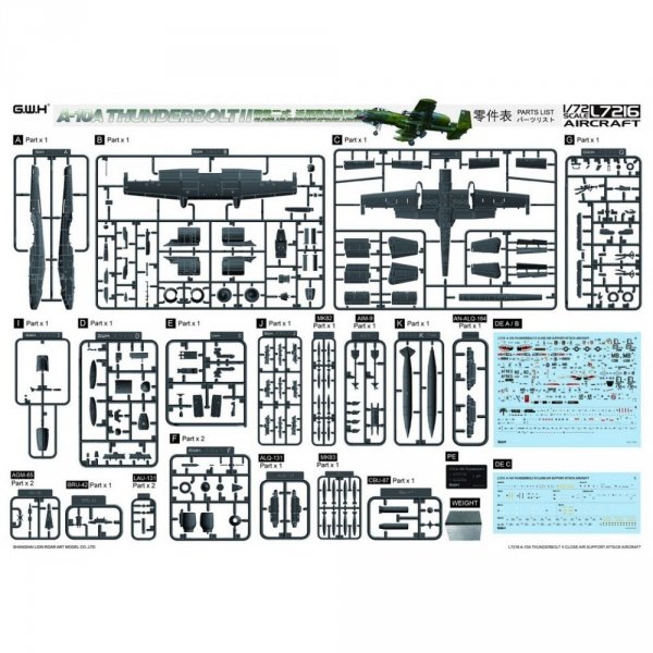 Great Wall Hobby L7216 USAF Fairchild Republic A-10A Thunderbolt II 1/72