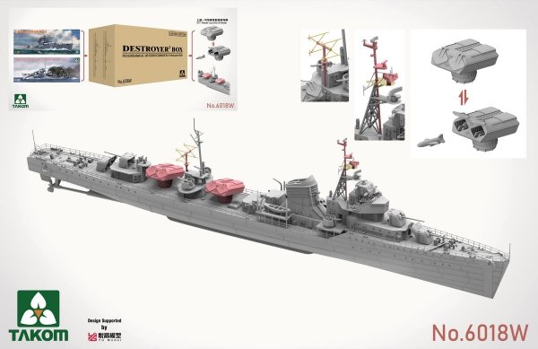 Takom 6018W Destroyer2 Box Type 07 Destroyer Anshan Class + Soviet Destroyer Pr.7 Gremyashchiy 1942 + SY-1 Missile Launcher &amp; Missile (Limited Edition) 1/350
