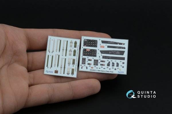 Quinta Studio QD48531 F-86A Sabre 3D-Printed &amp; coloured Interior on decal paper (Clear Prop) 1/48
